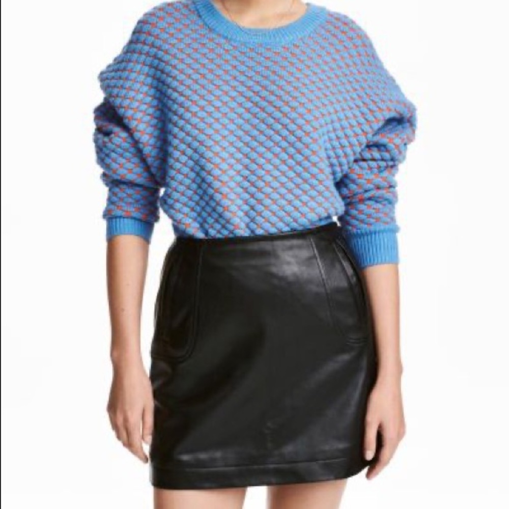 H&M Faux Leather Black Skirt